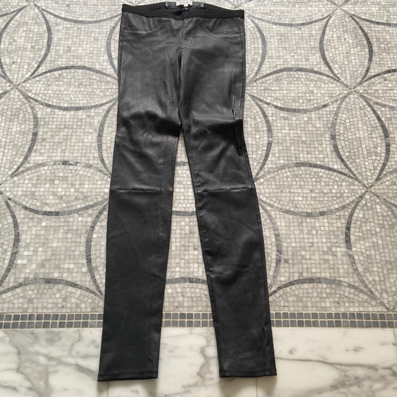 Helmut lang straight leg leather pant